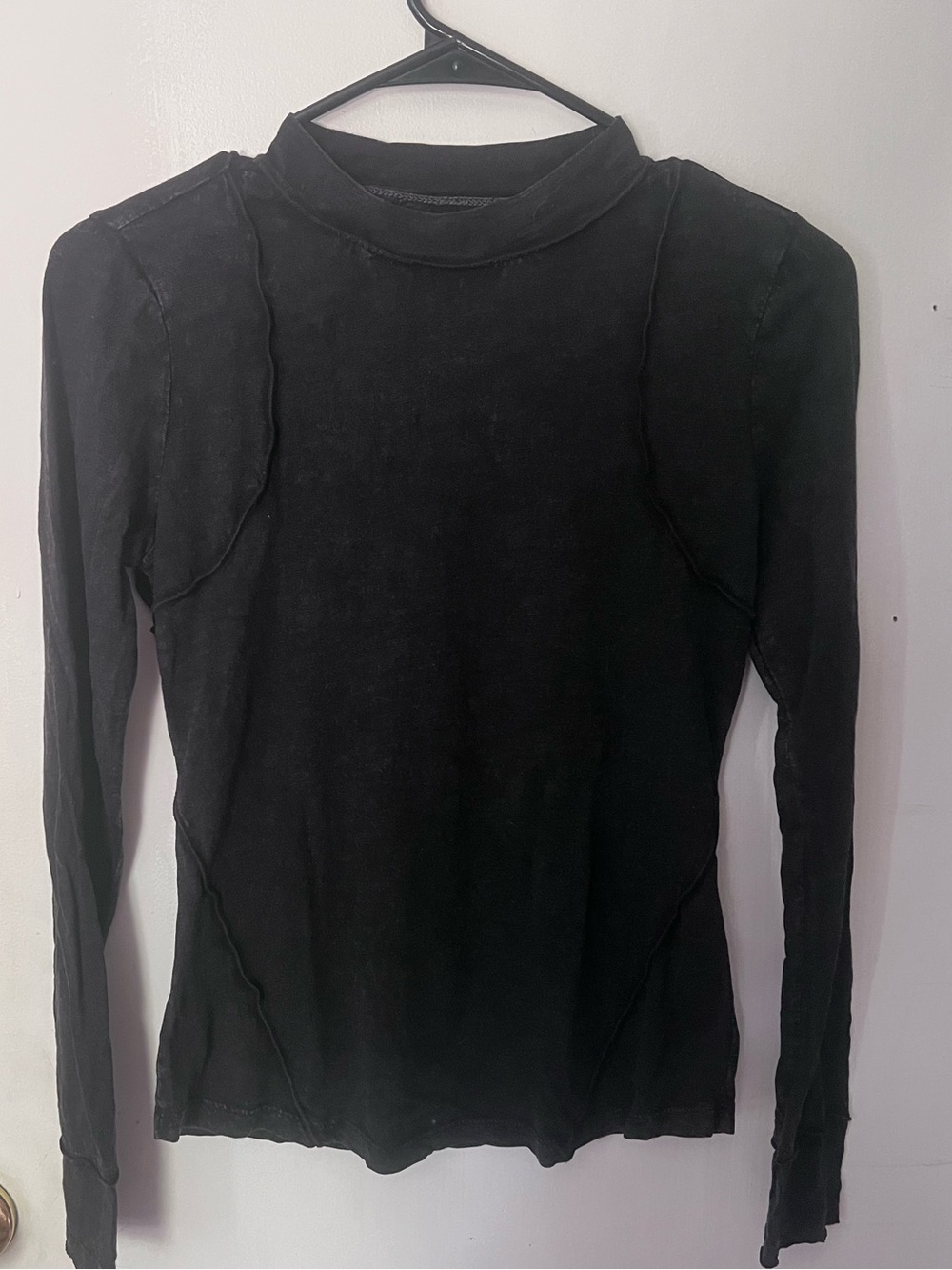 Pilcro Black Long-Sleeve Mock Neck Top NWT XS